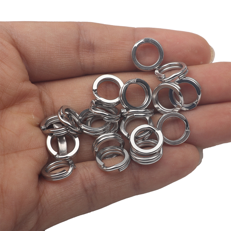 50 stuks Vissen Split Ringen voor CrankHard Aas Zilver Roestvrij Staal 0 # -10 # Accessoires voor visconnectoren