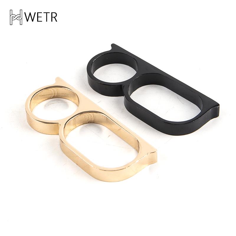 1PCS Persönlichkeit Übertreibung Doppel Knuckle Ring Für Männer Zwei Finger Punk Ring