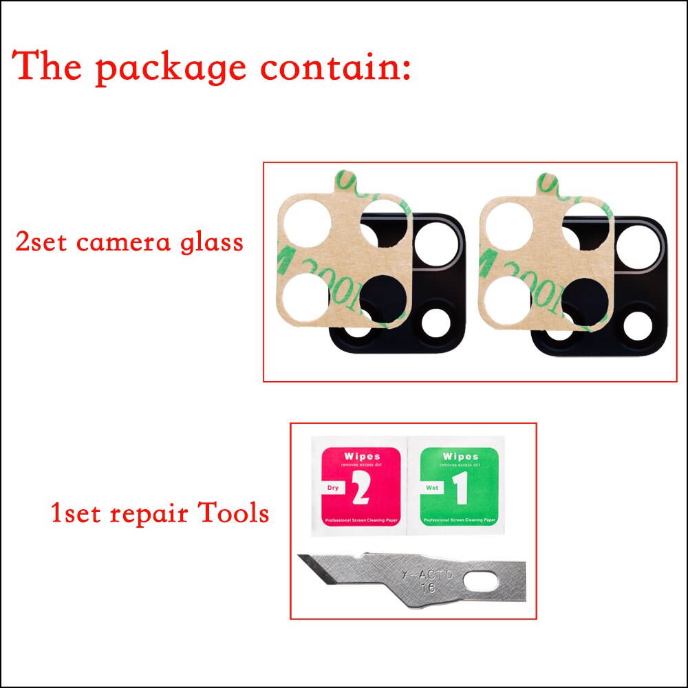 2set/lot Back Rear Camera Lens Glass Cover For Xiaomi Redmi 8A Note 8 9S Pro 8T With Adhesive Sticker