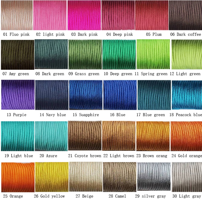 Cuerda de paracaídas de supervivencia, Paracord de 2mm, 5M, 10M, 20M, 30M, un núcleo, cuerda para acampar, escalada, senderismo, pulsera artesanal: Other colors message / 5M