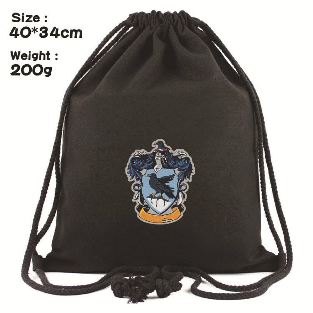 H.Potter Drawstring Canvas Backpack Men Women Shopping Bag Student School Bag Outdoor Storage Bag: 5