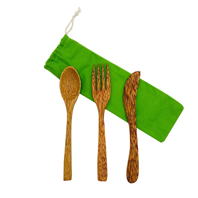 Kokoshouten bestek, herbruikbaar, zero waste, palmhouten lepel, vork, servies, biologisch afbreekbaar bamboe bestek, duurzaam keukengerei: Groente