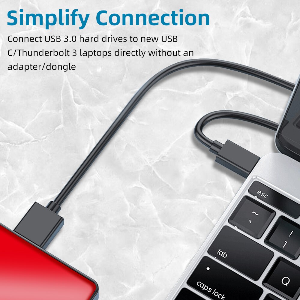 FONKEN cavo USB da tipo C 3.1 a micro B 3.0 per Samsung Nota 3 S5 cavo discoteca rigido da 2.5 pollici tavoletta cavo micro B accessori per PC