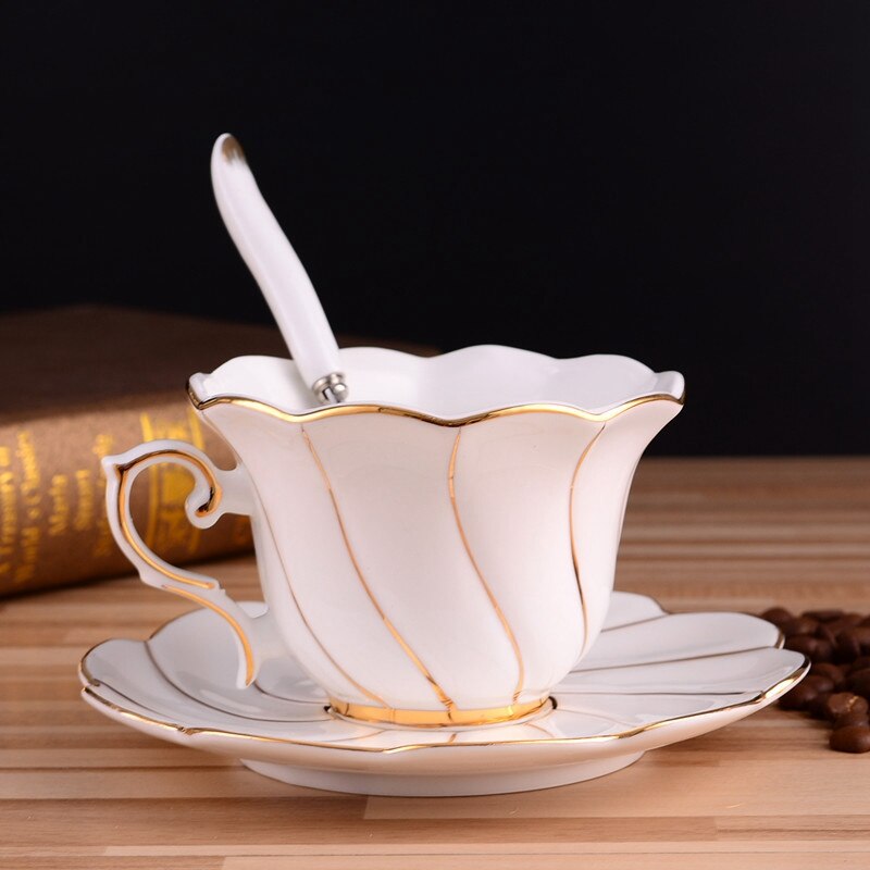 200ml europese koffiekopjes schoteltjes van bone china, keramische kop koffie: Default Title