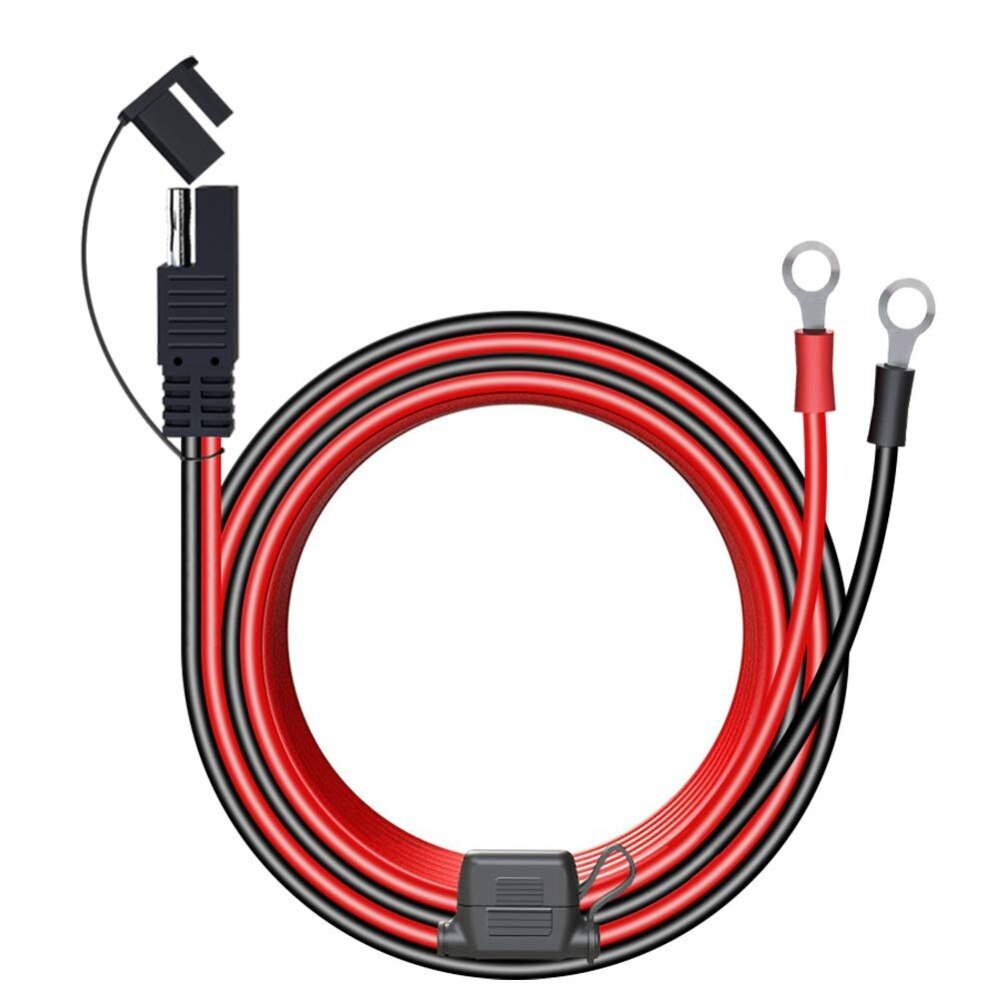 Terminal anel sae para anel o de 10 pés, 14 awg 12-24v, conector, cabo de extensão para carregador de bateria/manutenção