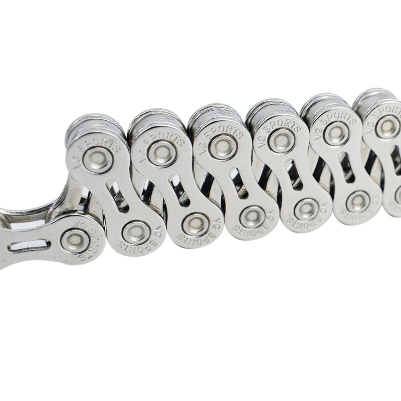 VG Sports 9 Speed Bicycle Chain Half/Full Hollow 116L Titanium Gold Silver Color with MissingLink MTB Mountain Road Bike Chains