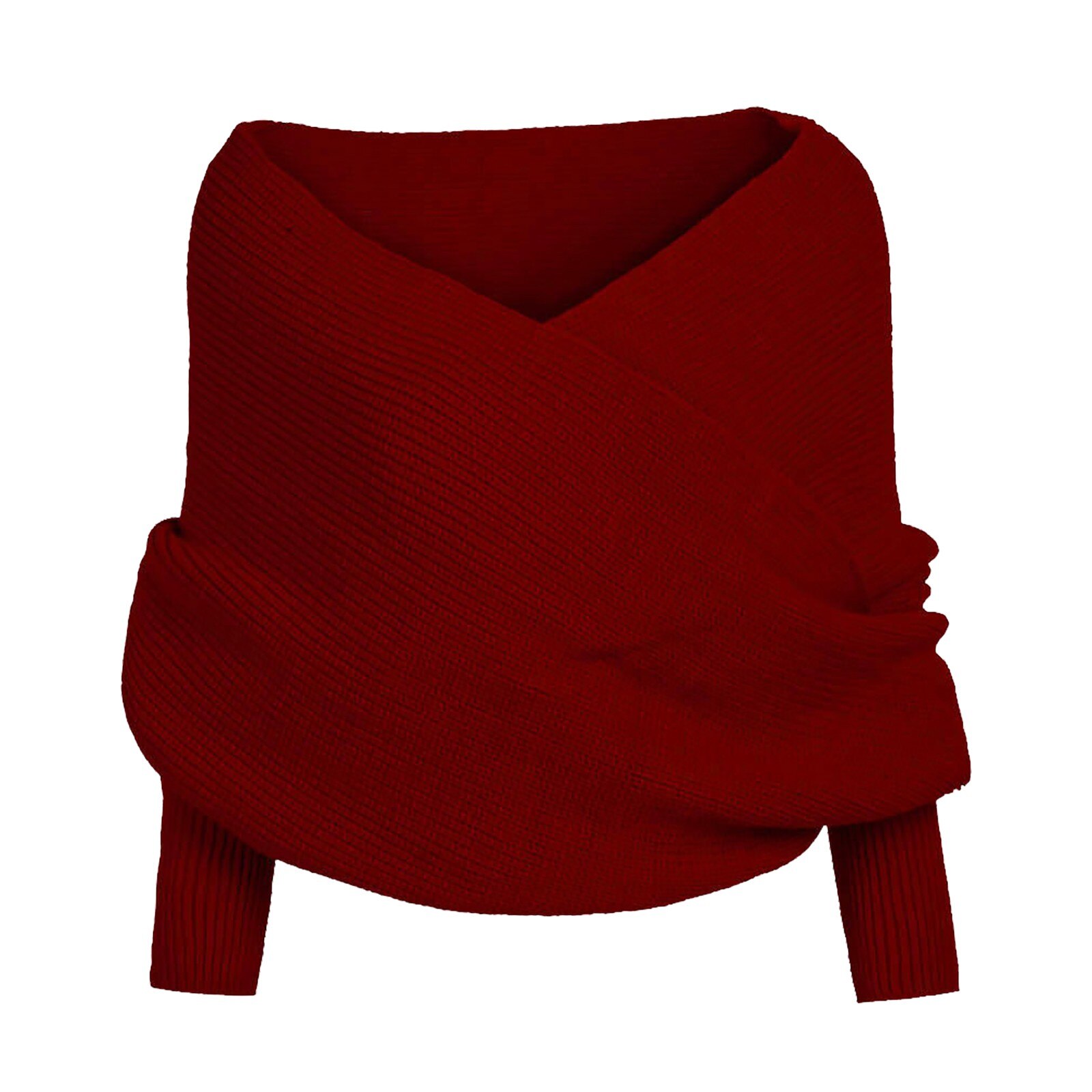 Poncho à manches chauve-souris pour femme, col bateau, écharpe, tricot doux, châle d'hiver, 40 #: RD