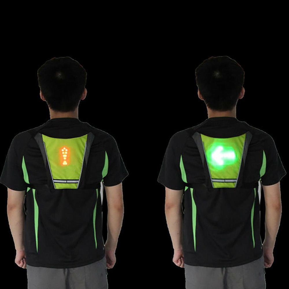 Safety cycling vest Wireless remote control LED luminous luminous light bag warning Riding bag vest Illuminated O1Y4