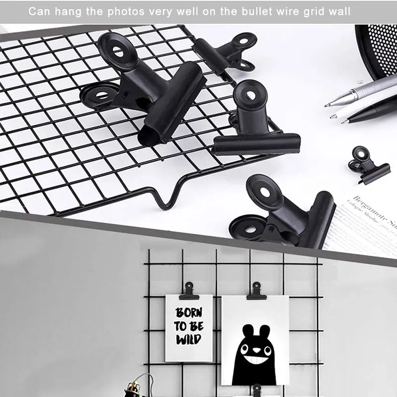 10Pcs Bulldog Clips Mini Metal Hinge Clips Tiny Binder Paper Clamps Fabric Sewing Clip for Paper DIY Art Crafts Photo Wall Decor