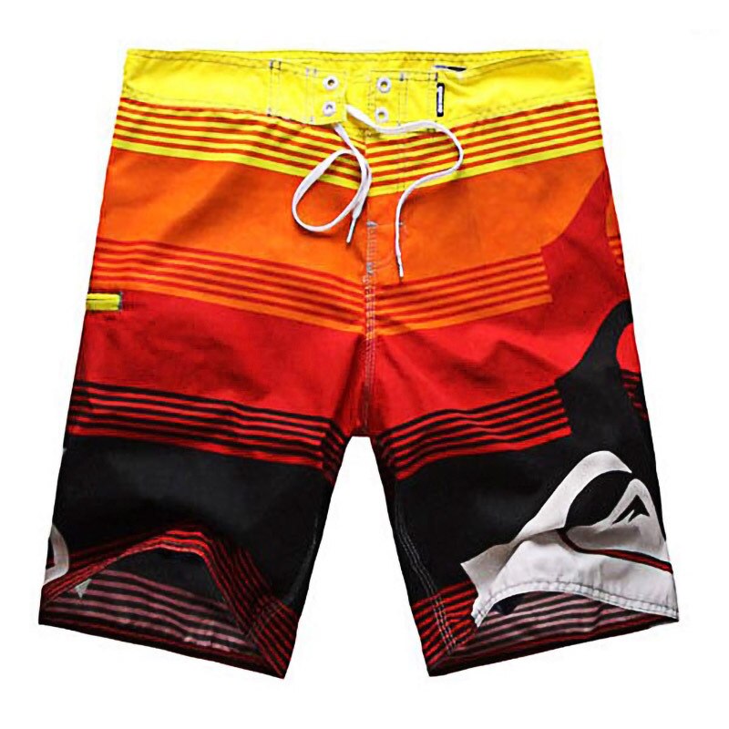 Summer Style Men Shorts Beach Short Breathable Quick Dry Loose Casual Hawaii Printing Shorts Man Plus Size -40: Red / W30