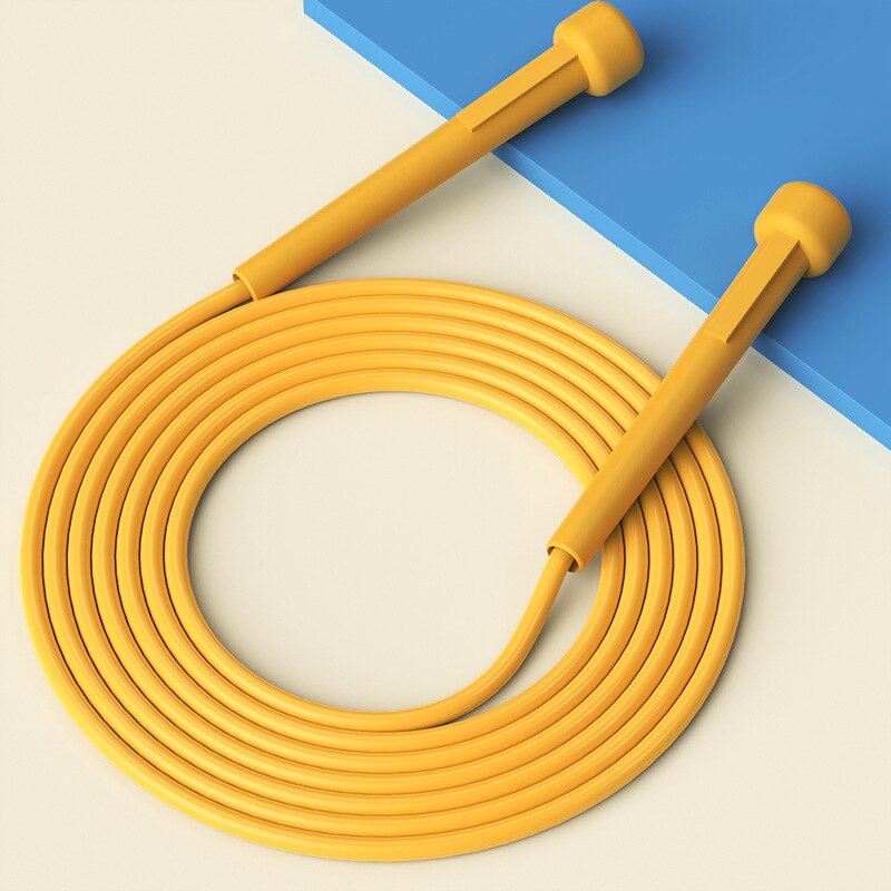 255cm kids girl pvc jump skip rope skipping basic colorful fitness game play exercise tool: yellow