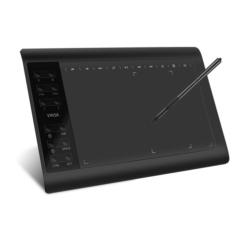 10 x 6 zoll-grafiktablett mit stift, zeichenfläche, 8192 druckstufen, batterieloser stift, unterstützung für otg-funktion