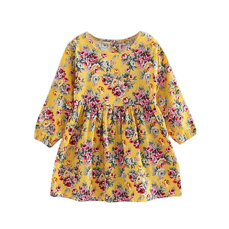 Telotuny kinder Kleidung Kleinkind Baby Mädchen Kleid Langarm Prinzessin Party Festzug Kleider Kinder Kleidung Mädchen Sommer Kleid: Yellow / 6T