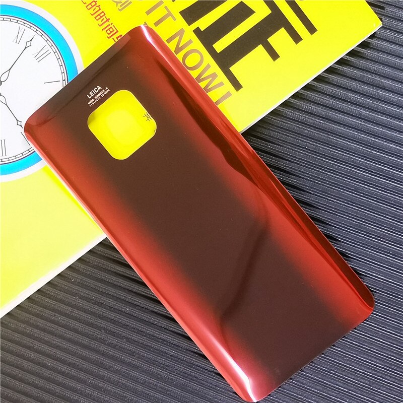 Mate20 Pro Batterie Abdeckung Für Huawei Mate 20 Pro Original Gehäuse Glas Reparatur Ersetzen Zurück Tür Telefon Hintere Fall + logo Kleber: Rot