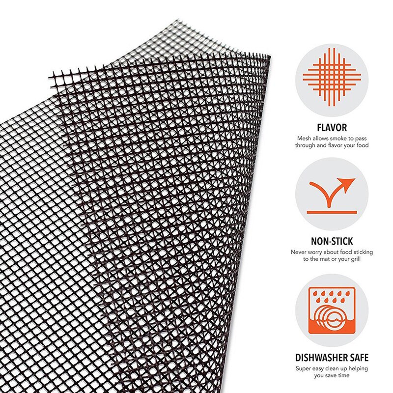 Heat-resistant Silicone Baking Pan Mat Hollow Grid Grilling Mat BBQ Mesh High Temperature Resistant Baking Sheet Barbecue Net