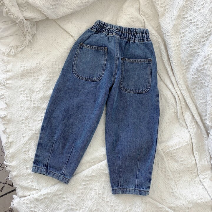 Piger jeans børn denim bukser efterår småbørn cowboy bukser børn drenge løse jeans baby jeans 4 5 6 år pige bukser