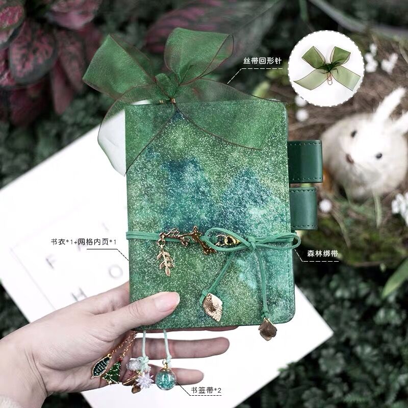 Date A5 A6 belle Kawaii étoile bleue Bling Bling carnet Agenda Journal planificateur Journal hebdomadaire Plan manuel papeterie: bow bands green / A6