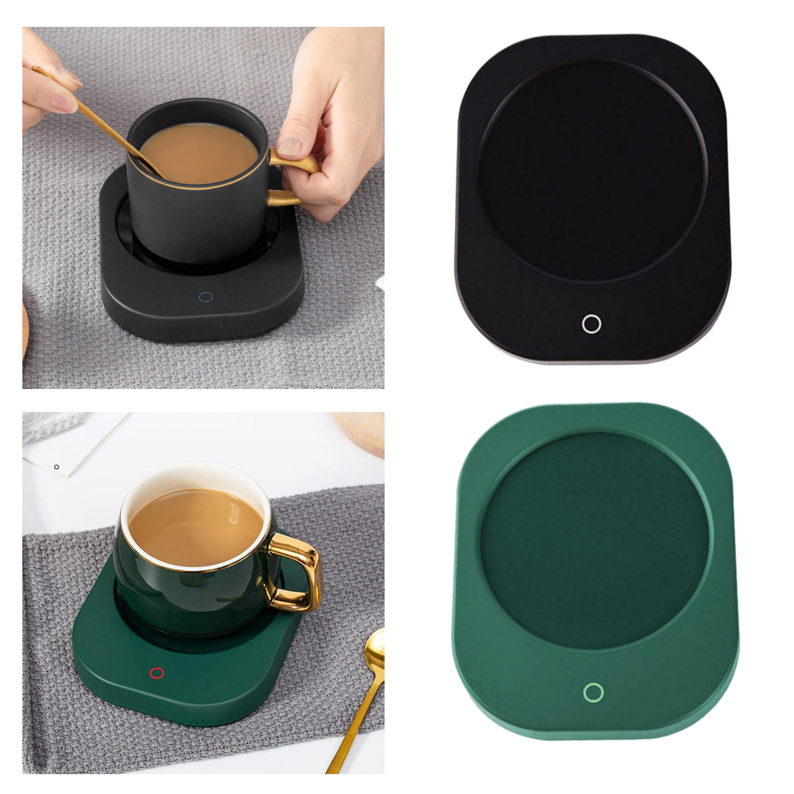 USB Mug Warmer Adjustable Temps Thermostatic Electric Auto-Off Smart Warmer Pad Heating Coaster for Coffee Cocoa Beverage Home