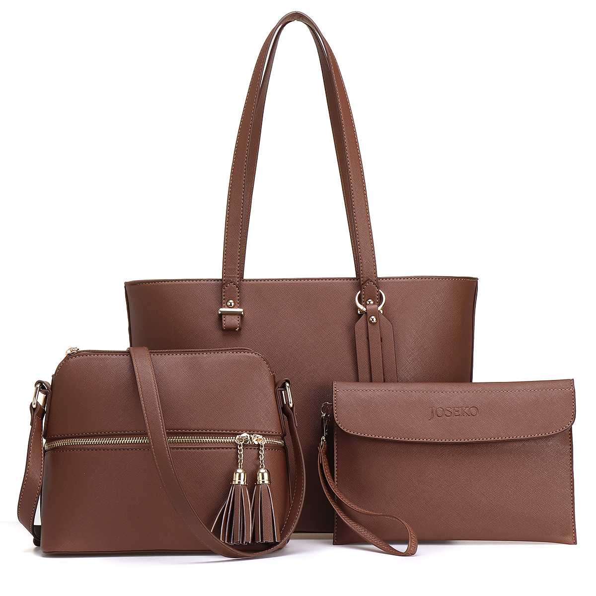 Bolsos para mujeres de cuero de la PU de bolsos de hombro Tote bolso bolsas de Asa superior bolso Hobo 3 uds bolso de sobre bolsas