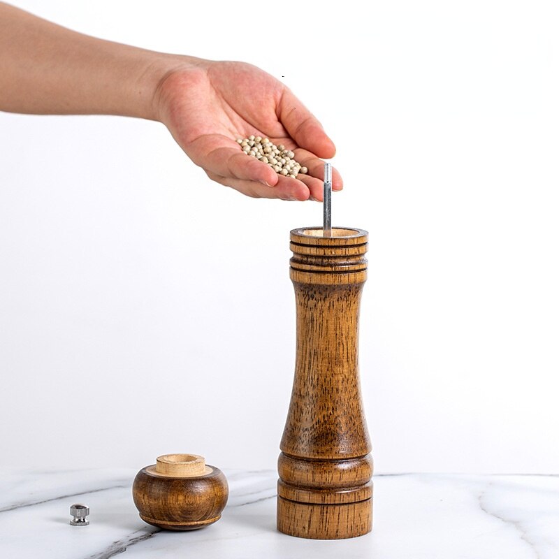 5 &quot;8&quot; 10 &quot;manuelle Pfeffermühle Holz Salz und Pfeffer Mühle Multi-zweck Menage Küche Werkzeug mit Würze Spender