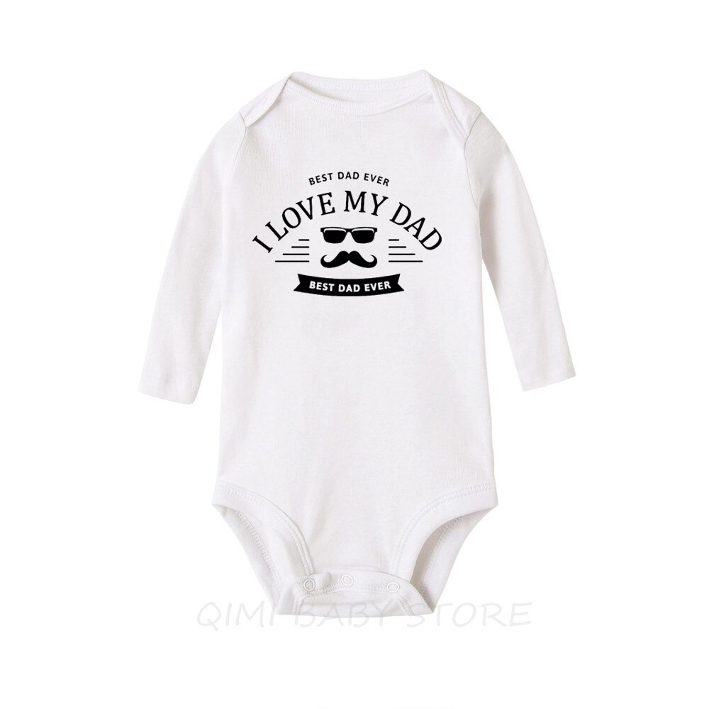 Eu amo meu pai melhor pai nunca bebê menino meninas macacão de manga longa macacão dia dos pais presente onesie criança ropa outono roupas: 6 m