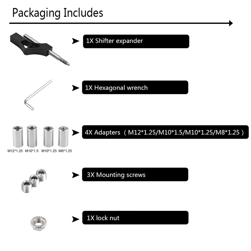 Car Aluminum Shift Knob Expansion Adjustable Height Lever Extender Gear Shifter Black