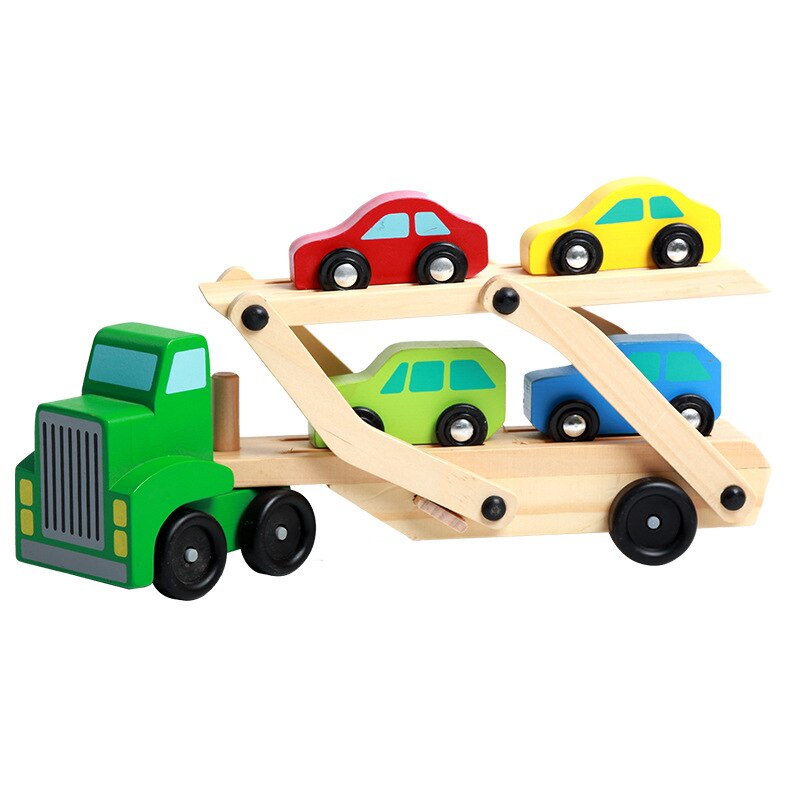 freundlicher holz Block Auto modell Puzzle demontage demontage doppel Aufzug lkw montiert werden können rollen modell spielzeug