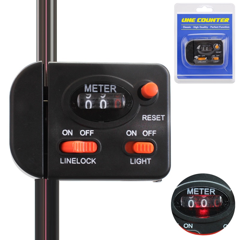 PRO BEROS Fishing Line Meter Counter Wire Gauge 0-99M Portable Meter Length Counter Tool Tackle Fishing Line Depth Counter