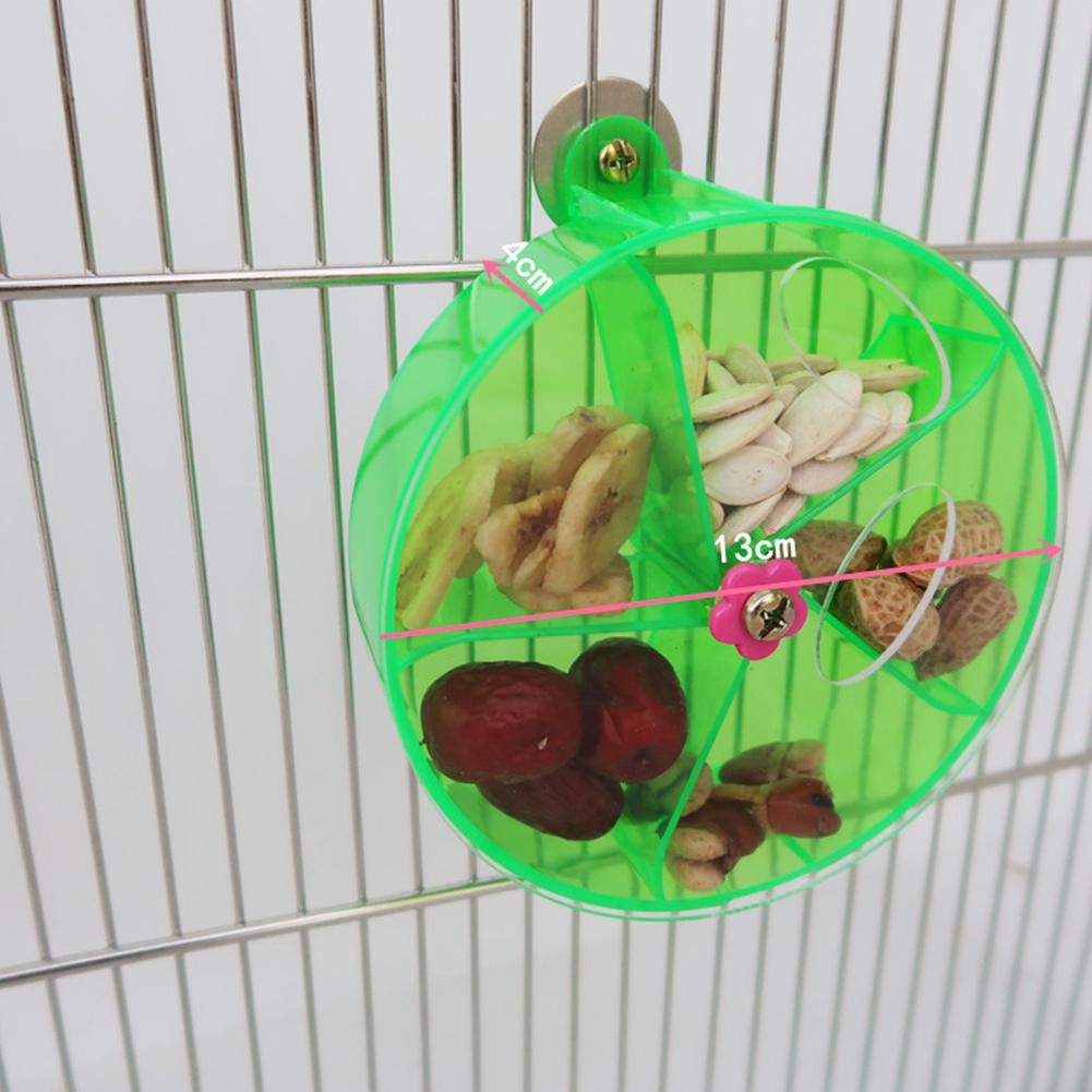 AsyPets Acrylic Foraging Wheel Pet Parrot Rotatable Bite Resistant Puzzle Toy: green