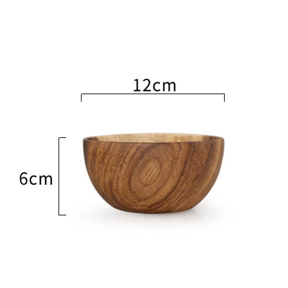 Japanese Style Wooden Bowl Natural Wood Bowl Tableware For Kitchen Item Utensils Good Product Dining food Home Dinnerware: 12cm