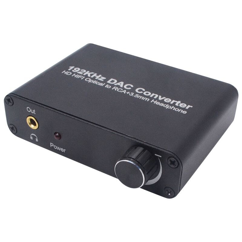 192kHz DAC Fiber Coaxial Converter - Digital Audio Decoder for AC-3/DTS - Volume Control