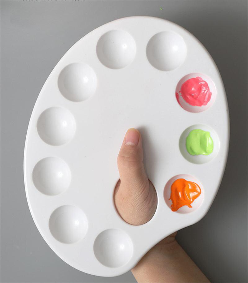 1pc Plastic Palette Art Paint Plastic Drawing Tray White Color Palette for Oil Watercolour Painting DIY Painting Tool