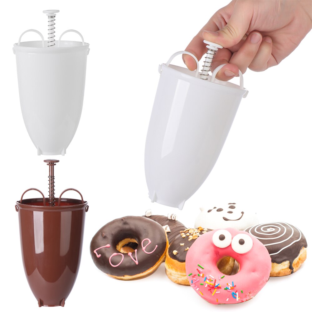 1PC Manual Waffle Dispenser Doughnut Mould Easy Fast Portable Donut Maker Plastic Lightweight Deep Fry Home Kitchen Utensil Tool