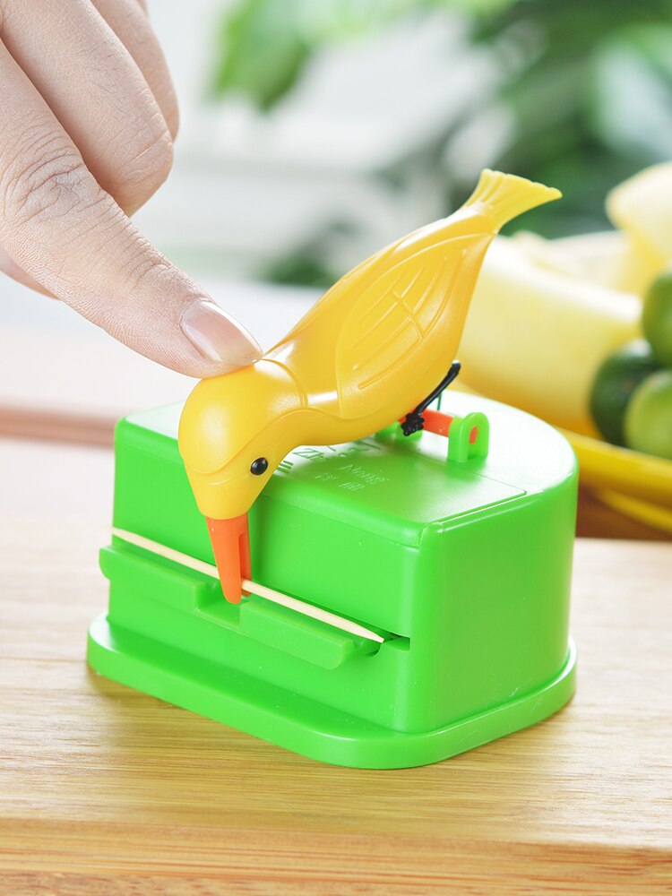 Birdie dispensador de mondadientes automático Pop-up prensa tipo hogar mondadientes lindo Animal palillo de dientes caja