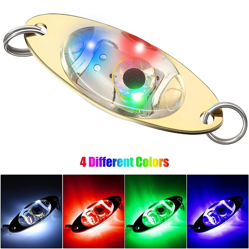 10 Pcs LED Fishing Lures Fishing Spoons Underwater Flasher Bass Halibut Flasher Trolling Deep Fishing Light