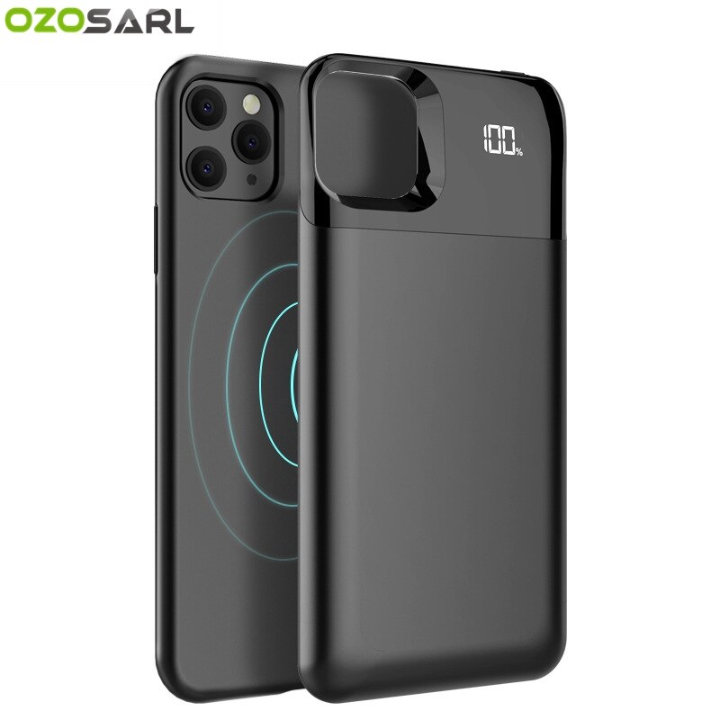 for iPhone 11 11 Pro Battery Charger Case 2 in 1 LED Display Thin Magnetic Wireless Powerbank for iPhone 11 Pro Max Battery Case