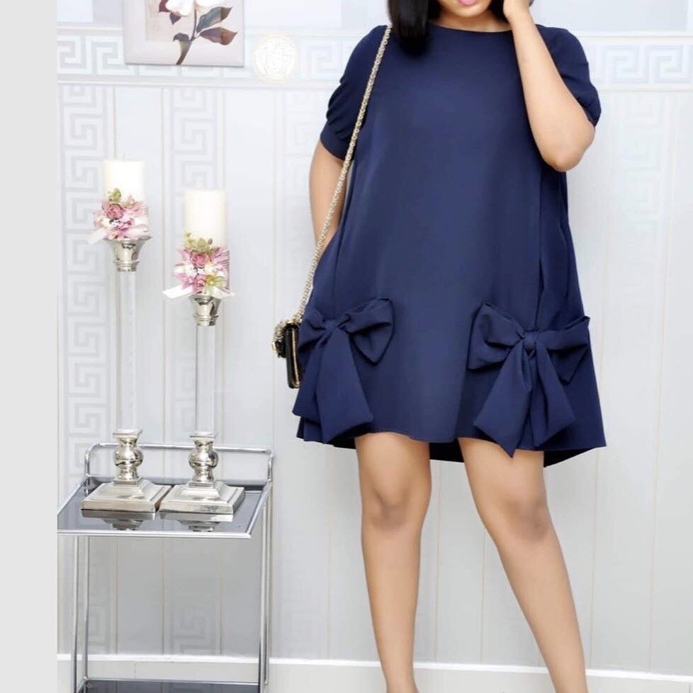 African Dresses For Women African Clothes Africa Dress Print Dashiki Ladies Clothing Ankara Plus Size Africa Women Dress: Navy Blue / S