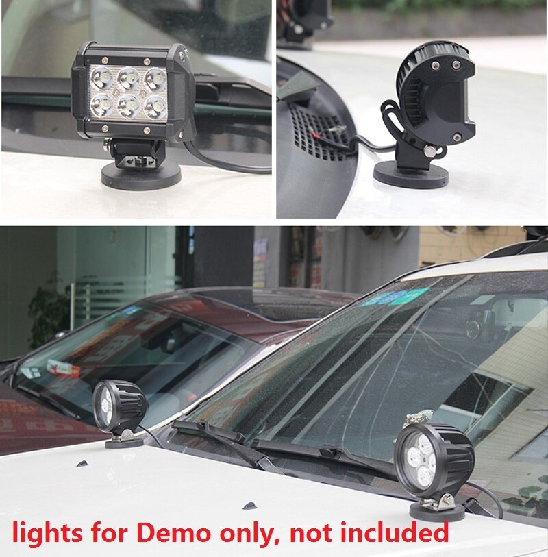 Kraftfuld neodym magnet skive gummi prissat  m6 m8 tråd kamera magneter dvr telefon holder base magnetiske beslag til led bar lys