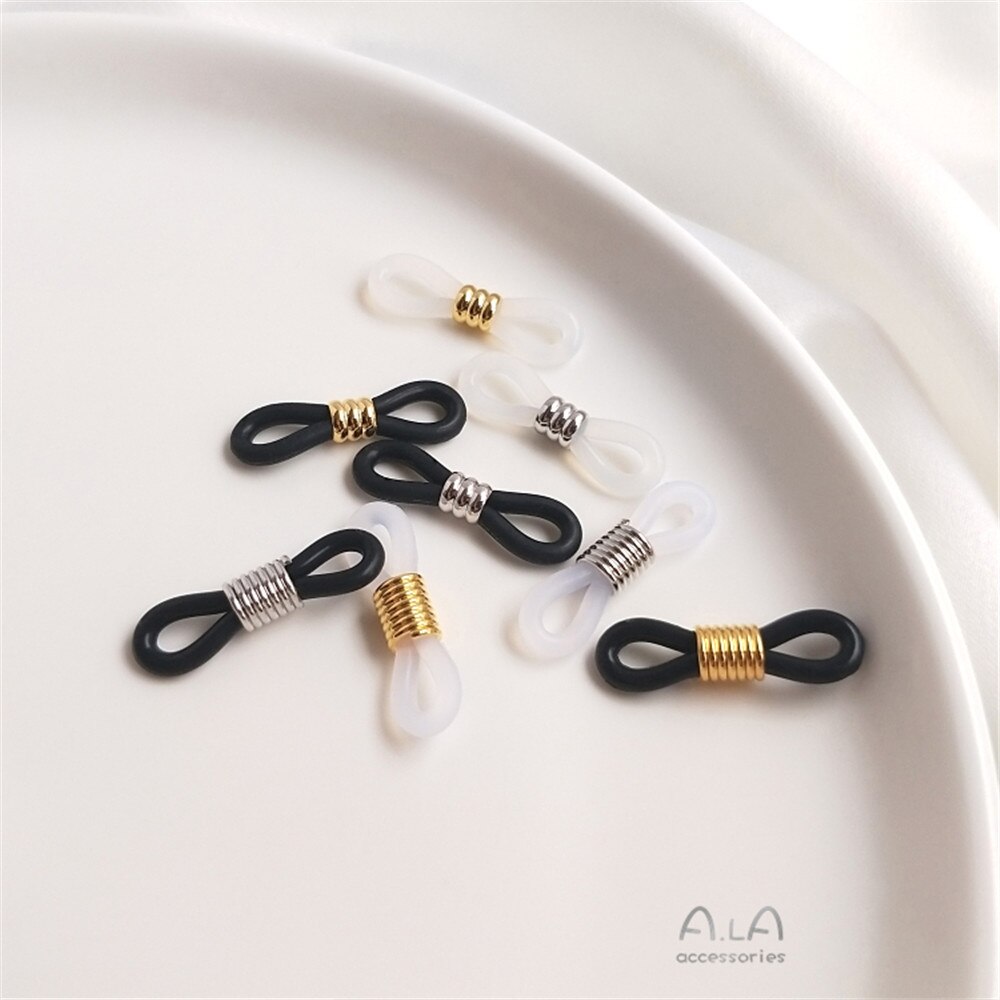 Koper Verguld Antislip Silicagel Ring 8 Knop Handmatige Diy Glazen Ketting Vrouwelijke Hals Touw Ketting Zonnebril accessoires