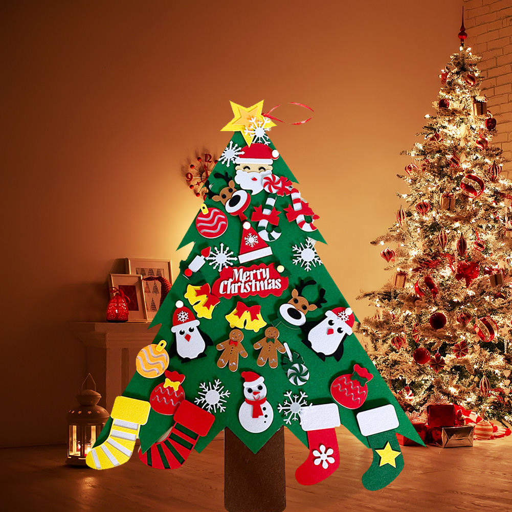 DIY Felt Christmas Tree Christmas Ornaments Decorative Xmas Children Party Supplies Accessories Home Festival Decoration