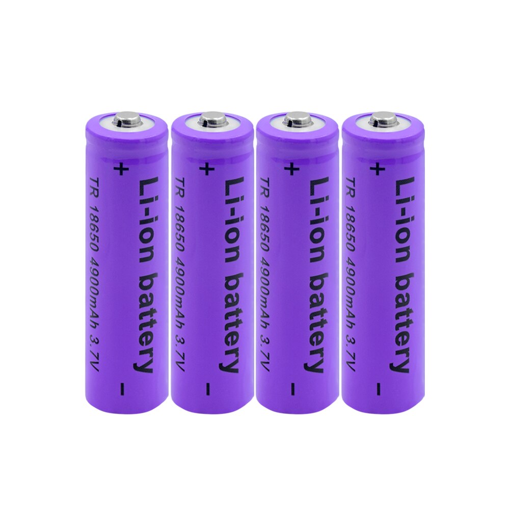 Rechargeable 18650 Battery 3.7V 4900mAh Li-Po Lithium Li-polymer Li-ion Replacement Batteries For LED Flashlight Torch: 4 PCS