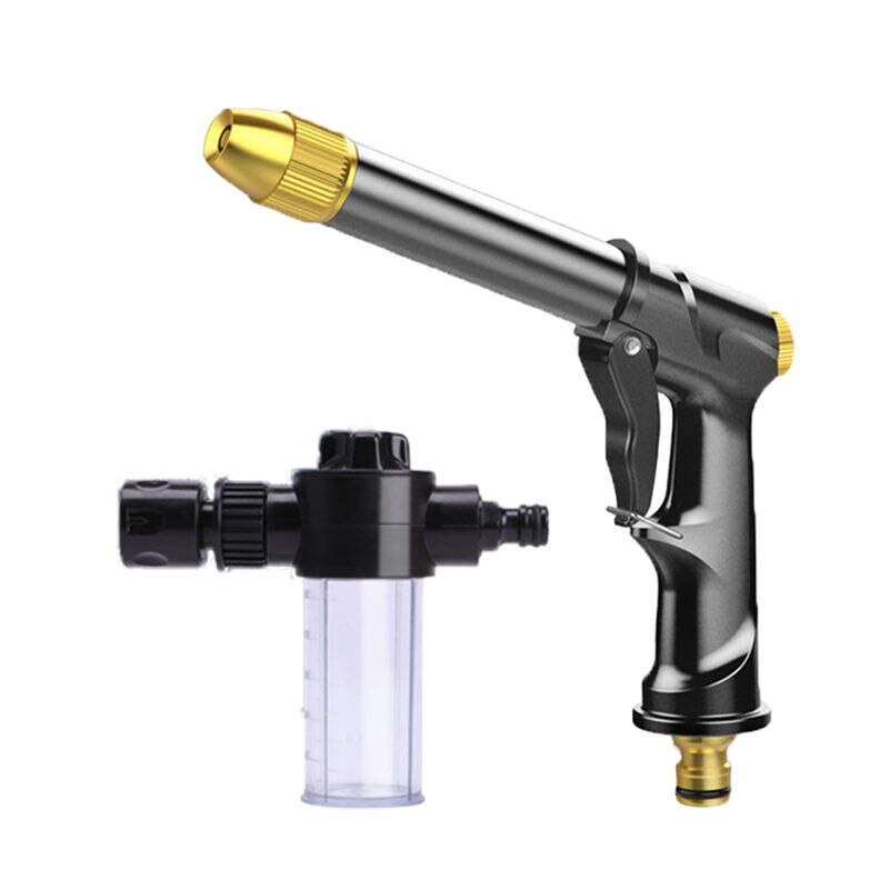 Portable High Pressure Water Gun Garden Watering Hose Nozzle High Pressure Washer Water Spray Gun Sprinkler Foam Water Gun: b0105 Black