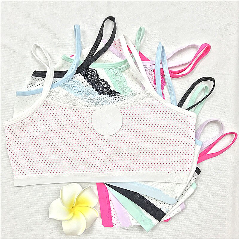 5pc Modal A Bra For A Teenager With Removable Pad Thin Strap Bra For Small Breasts Top Vest Bra White Sport Girl Teen Cute