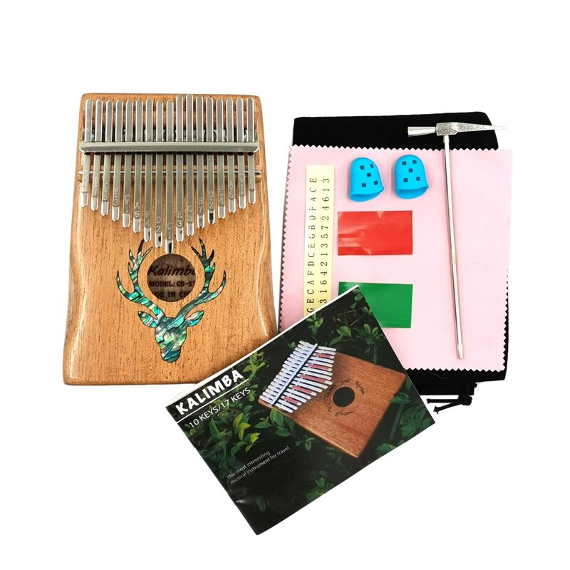 Thumb Piano 17 Keys Kalimba, Deer Shape Finger Piano,The Best Musical Instrument for Kids and Adults Beginners