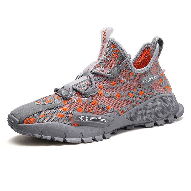 Sportssko mænds fritidssko til mænd sneakers holdbare ydersål træner zapatillas deportivas hombre sportssko: Orange / 9.5