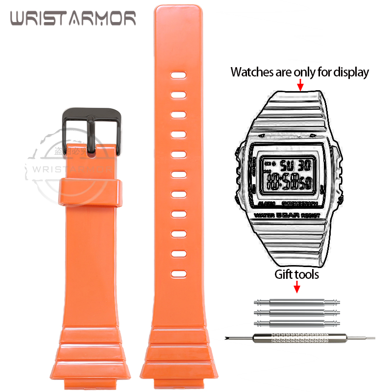 Harz-Uhrenarmband für Casio W-215H W215H W-217H F105W F108WH Uhrenarmband Ersatzarmband 18 mm Gummiarmband: Schwarz grau