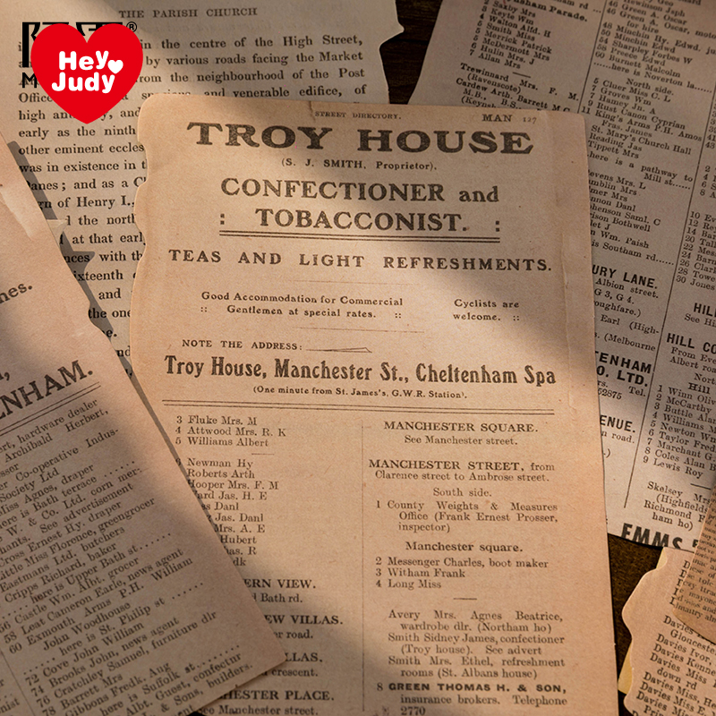 20 Sheet Antique Time Memory Series Vintage Newspaper Material Paper Junk Journal Planner Scrapbooking Decor Background Paper