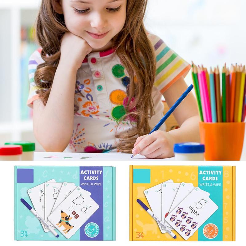 Alphanumeric Word Writing Cognitive Card Erasable Practice Handwritten Card Early Education Learning Toy