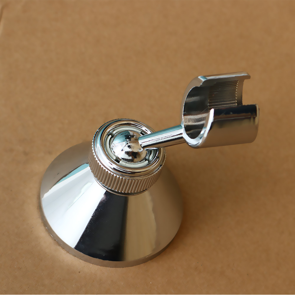 1 Juego de manillar giratorio para ducha de plata, soporte de cabeza cromado para baño, soporte ajustable montado en la pared