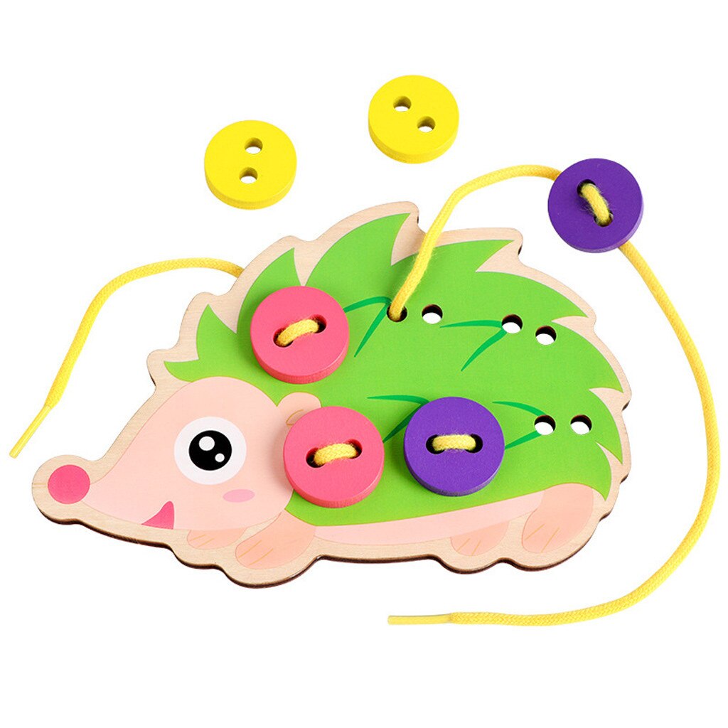Wooden Threading Button Early Learning Educational Handheld Games For Toddlers Wooden Toys Apple Kids Catch Interactive: B